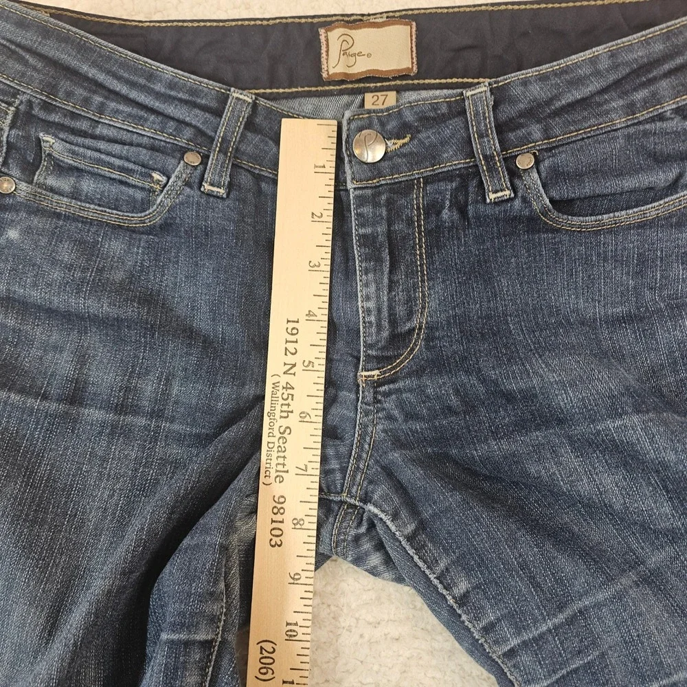 Paige Peg Straight‎ Jeans Womens 27 Dark Wash Blue Denim Stretch Straight Leg